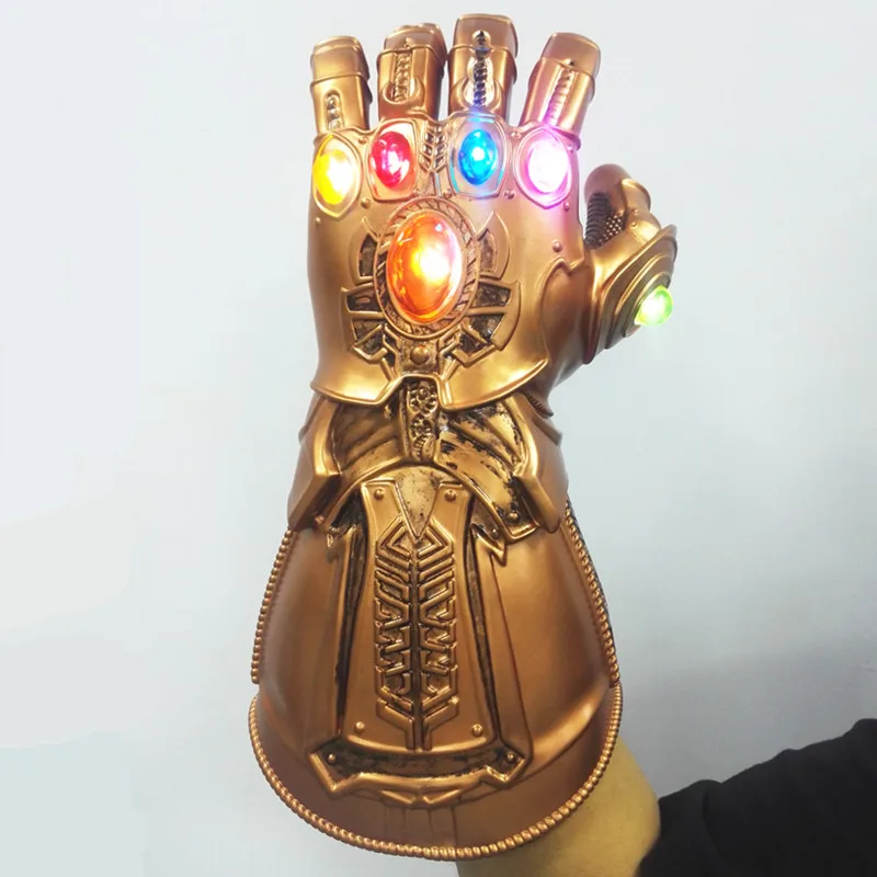 Светодиодные перчатки для косплея Thanos Infinity Gauntlet из ПВХ супергероев Таноса