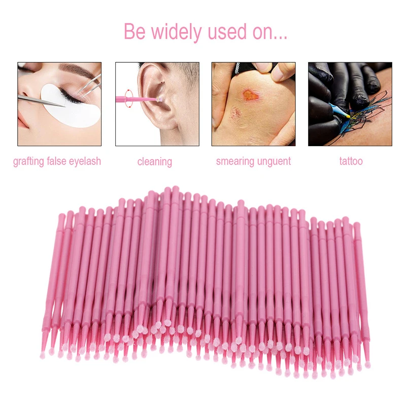 100PCS-Pack-Disposable-Makeup-Brushes-Swab-Microbrush-Cilia-Remover-Lashes-Individual-Lash-Glue-Removing-Makeup-Tools