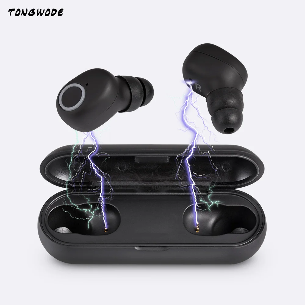 

TONGWODE Q1 Wireless Mini Bluetooth 5.0 HiFi Earphones Sports IPX4 Watwerproof Stereo Mic Earbuds TWS Handsfree Gaming Headset