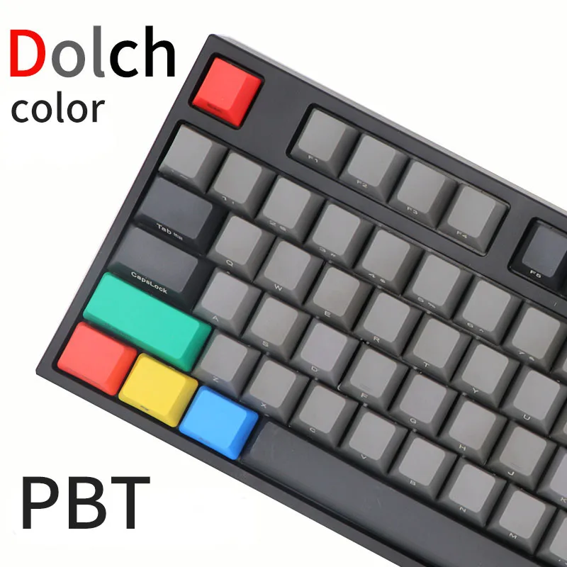 

BGKP Dolch ODM Thick PBT Keycaps Black Red Dark Gray Mix 108Key 87Key 61Key for Cherry MX Switches of Mechanical Keyboard