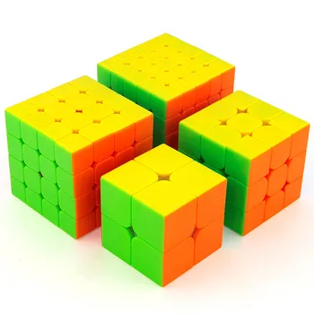 

4Pcs Mo Yu 2x2x2 3x3x3 4x4x4 5x5x5 Solid Color Magic Cubes Puzzle Speed Cube Educational Toys Gifts for Kids Children