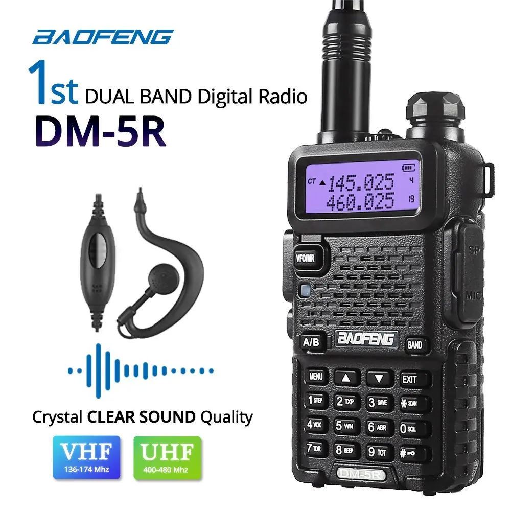 2 шт. цифровая рация BAOFENG DM-5R первый DMR двухстороннее радио Dmr радио шифрование УКВ мобильный двухдиапазонный Cb радио