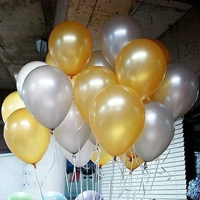 100 шт/партия шарики для свадьбы 10 Дюймов 1,5 г поставка красочные красные вечерние воздушные шары на день рождения детские надувные игрушки золотые латексные воздушные шары - Цвет: gold silvery
