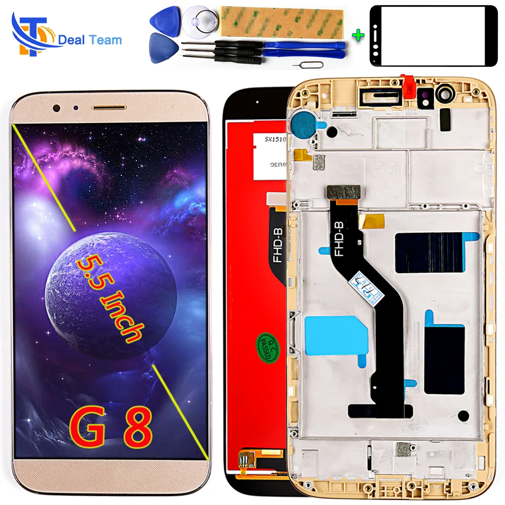 

Deal Team IPS LCD display for Huawei G8 5.5 inch Touch Screen 1920*1080 Digitizer Assembly Frame with Free Tempered Glass Tools