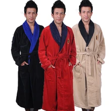 Хлопок халат для мужчин XXL S ночная рубашка женщин рубашки дамы толстые полотенца флис мягкий длинный теплый осень зим