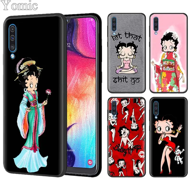 

Betty Boop Geisha Silicone Case for Samsung Galaxy A50 A70 A10 A20 A30 A40 A6 A7 A8 Plus A9 M30 M20 Black Case Cover