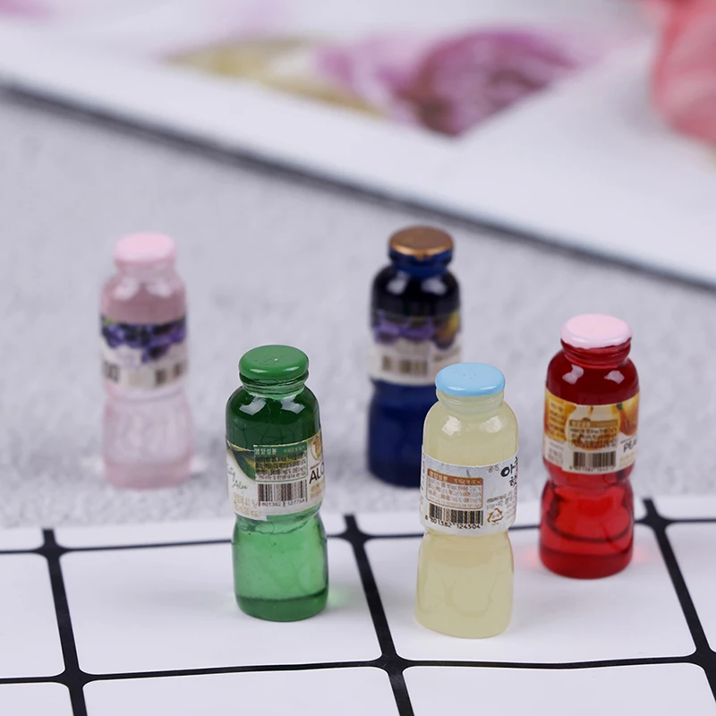 

New 5pcs Mini Drink Bottle Toys Dollhouse Miniature Toy Doll drink Kitchen living room Decor Accessories