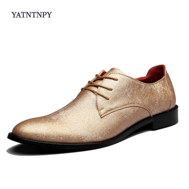 YATNTNPY local gold new party wear shoes men brand men's PU shoes men's