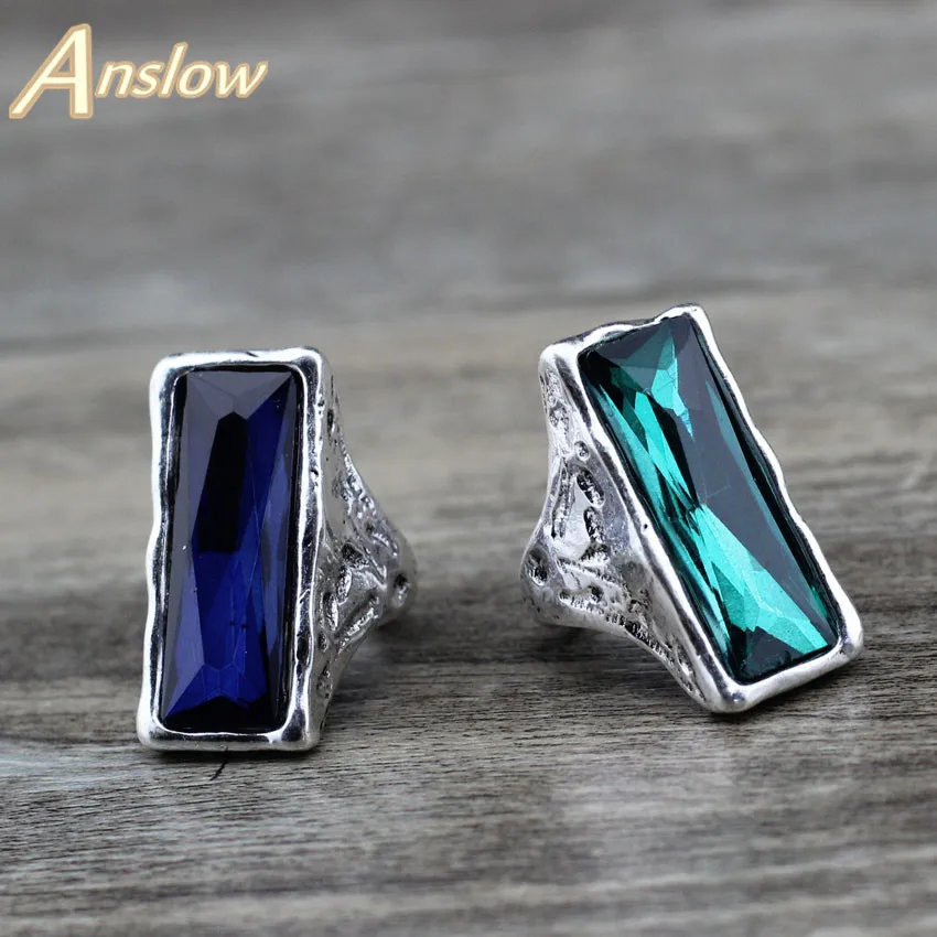 

Anslow 2020 Original Design Vintage Retro Large Big Square Crystal Wedding Ring For Women Female Jewelry Accessories LOW0024AR