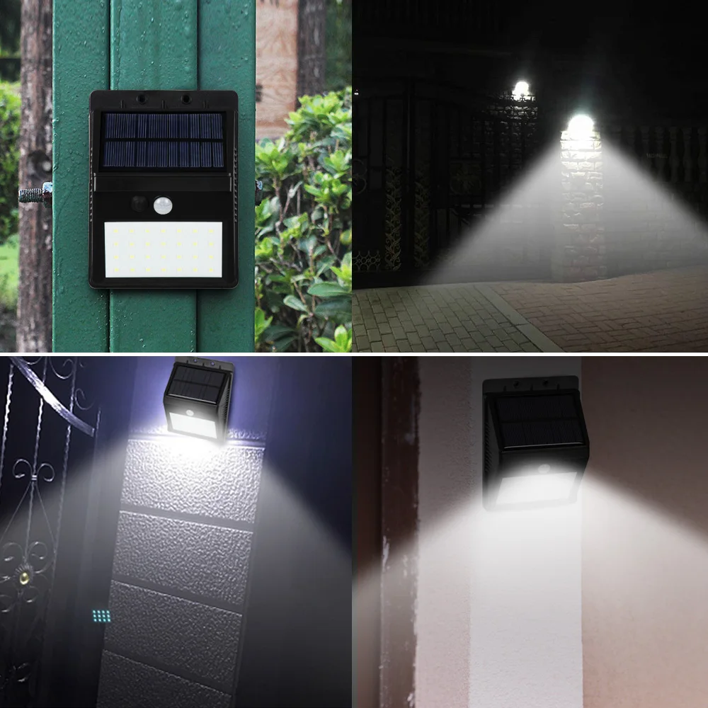 T-SUNRISE 28LED Solar Wall Light Separable Solar Panel In/Outdoor LED Solar Lamp PIR Motion Sensor touch-sensitive modular light