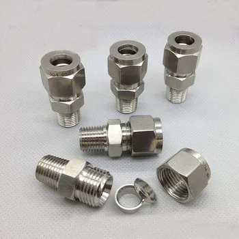 

304 Stainless Steel(straight run) NPT Pipe Compression Fitting,Male Tube Connector,Stainless Steel Tube Compression Fittings