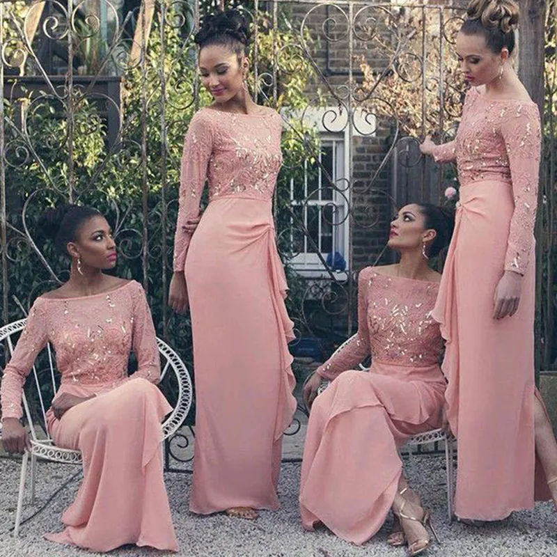 long sleeve junior bridesmaid dresses