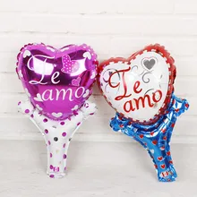 20 шт. испанская любовь с надписью «te amo» ручные воздушные шарики из фольги на палочке Свадьба Счастливый День святого Валентина события вечерние поставки детские надувные воздушные шары