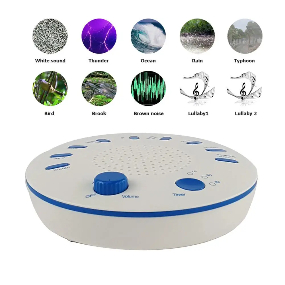 

Baby Sleep Soothers Sound Machine White Noise Record Voice Sensor with 9 Soothing Sound Auto-off Timer For Home Office Dropship