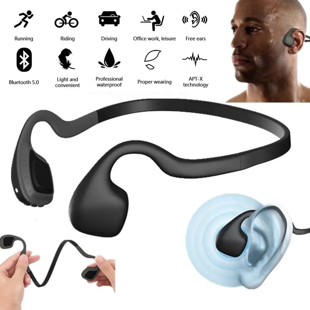 KTZ Bluetooth 5 0 наушники костной проводимости беспроводная гарнитура спортивные для