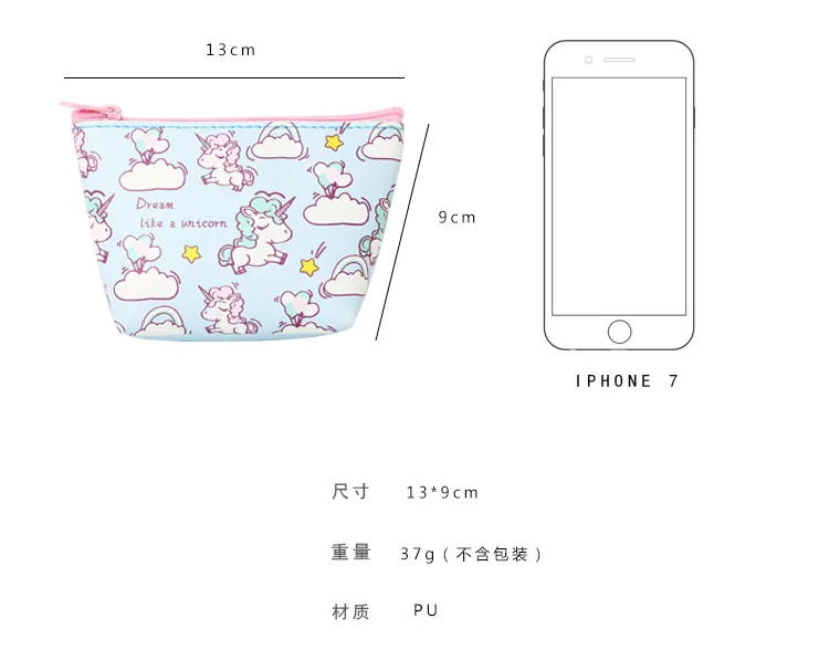 Сумка для хранения для дома и школы, розовый пенал-чехол с единорогом для девочек, сумочка для монет, косметичка с единорогом для стола, органайзер для путешествий