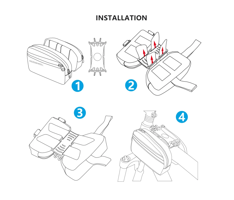 Excellent Roswheel CORSS 121453 Bicycle Bike Cycling Top Front Tube Frame Cell Mobile Phone Smartphone Double Bag Stand Holder Pannier 4