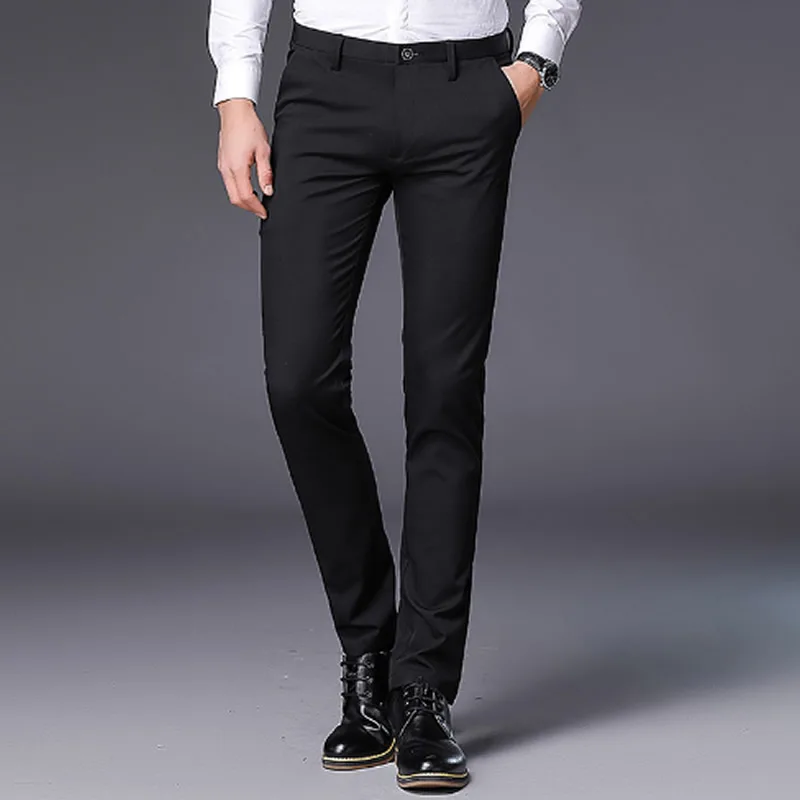 2018 high quality men's classic trousers men's business casual pants fashion new slim feet pants