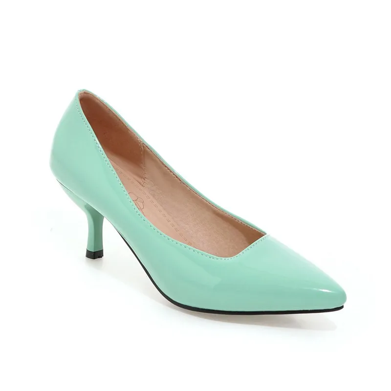 ASUMER/большие размеры 33-48; новые модные туфли на высоком каблуке классические женские туфли-лодочки с острым носком вечерние и свадебные туфли ярких цветов Прямая поставка - Цвет: green