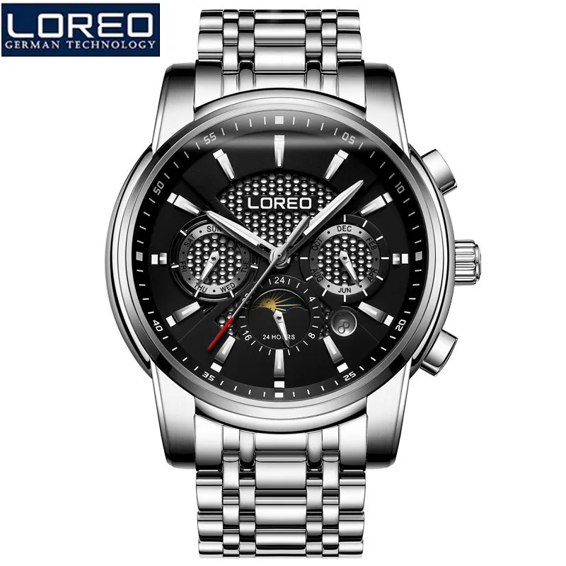 

LOREO Mechanical Watch Men Fashion Retro Luminous Waterproof Full Steel Skeleton Automatic Mechanical Watch Reloj Hombre K57