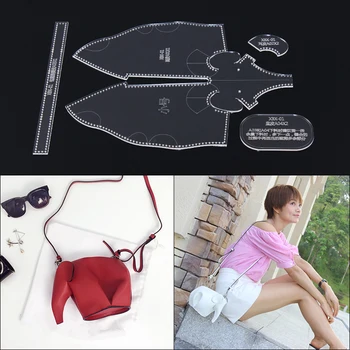 

Small elephant cartoon single shoulder oblique spanning acrylic mold version DIY pattern template DIY handmade leather goods