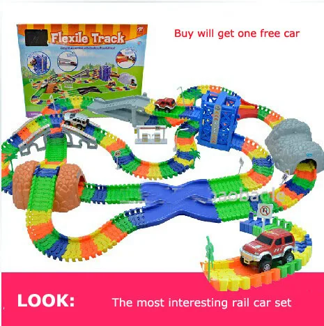 Diecast DIY Children s large toy Roller Coaster track Electronics Toy Car Parking lot Assemble Railway