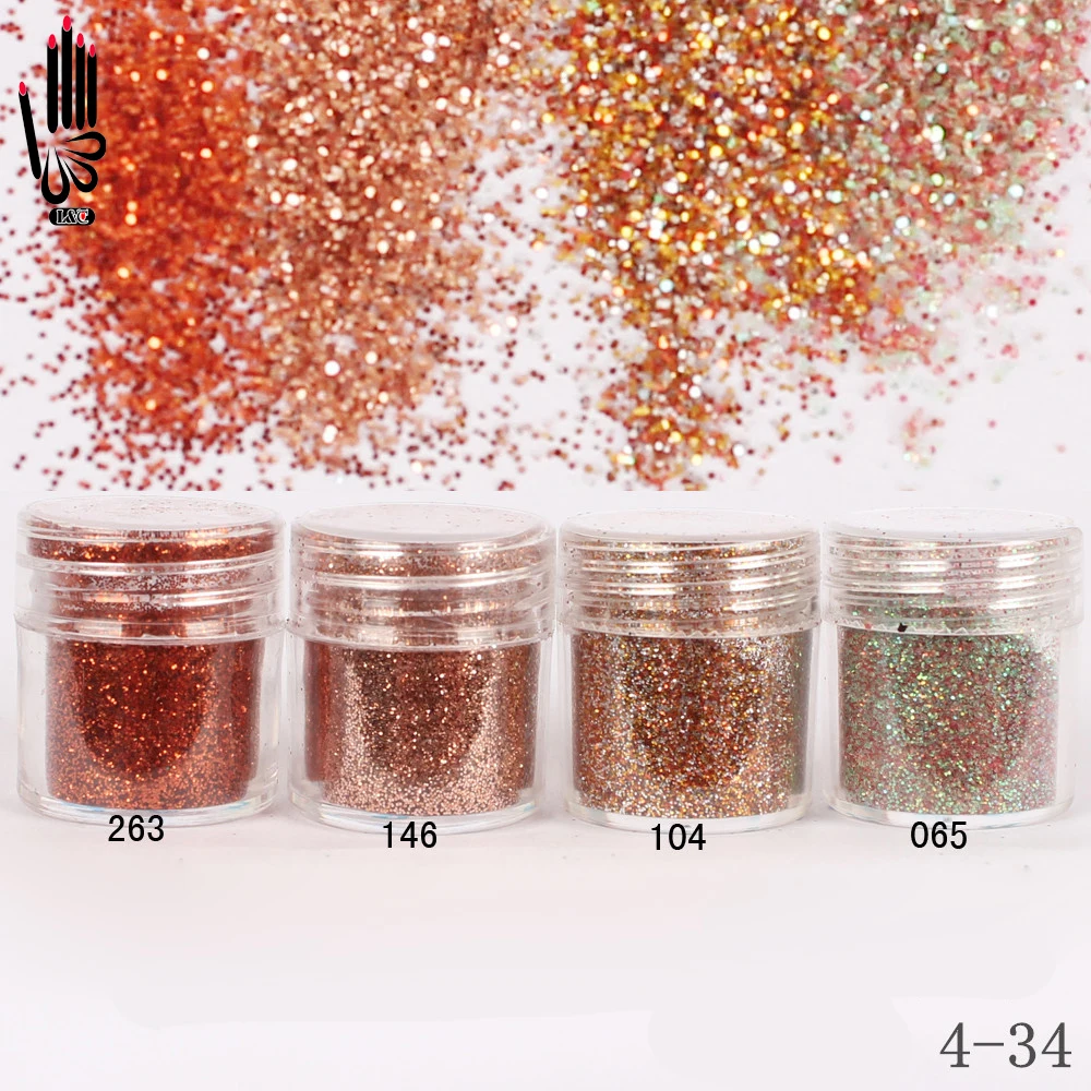 

3D Nail 1 Jar/Box 10ml Nail Tip 4 Bronze Gold Colors Nail Glitter Fine Powder For Nail Art Decoration Optional 300 Colors 4-34