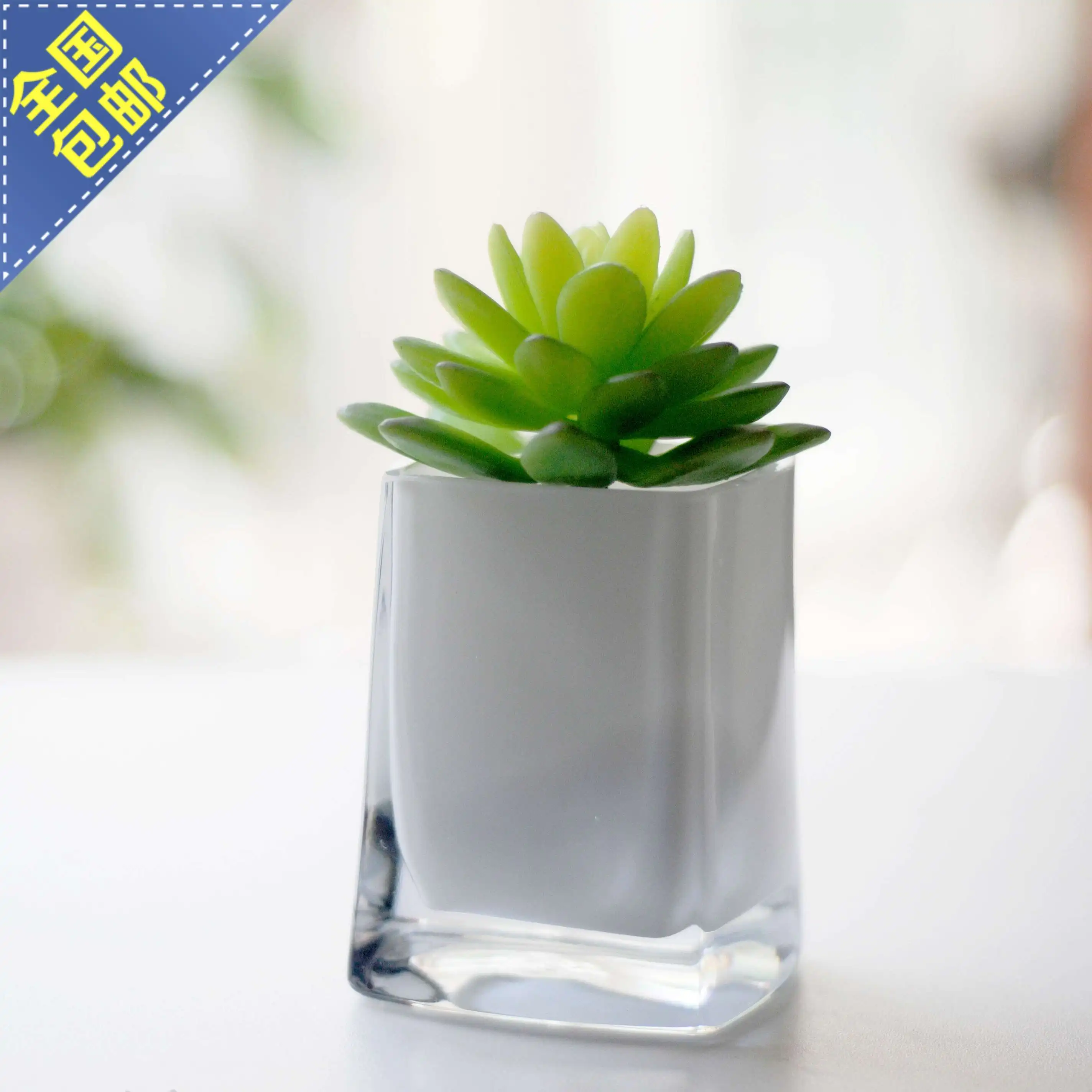 Glass white cup IKEA Style small table countertop flower