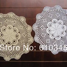 Ручное вязание крючком Doliy коврик для стола, хлопок серовато-бежевая салфетка, коврик для стола, подставка 50X50 см 6 шт./партия