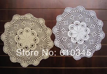 

Free shipping hand made Crochet Doliy table mat,100% cotton Ecru Doily ,table pad,coaster ,place mat 50 X50CM 6PCS/LOT