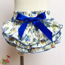 Детское платье-шорты для детей от 0 до 2 лет с цветочным принтом, оборками, галстуком-бабочкой, подгузник для новорожденных девочек
