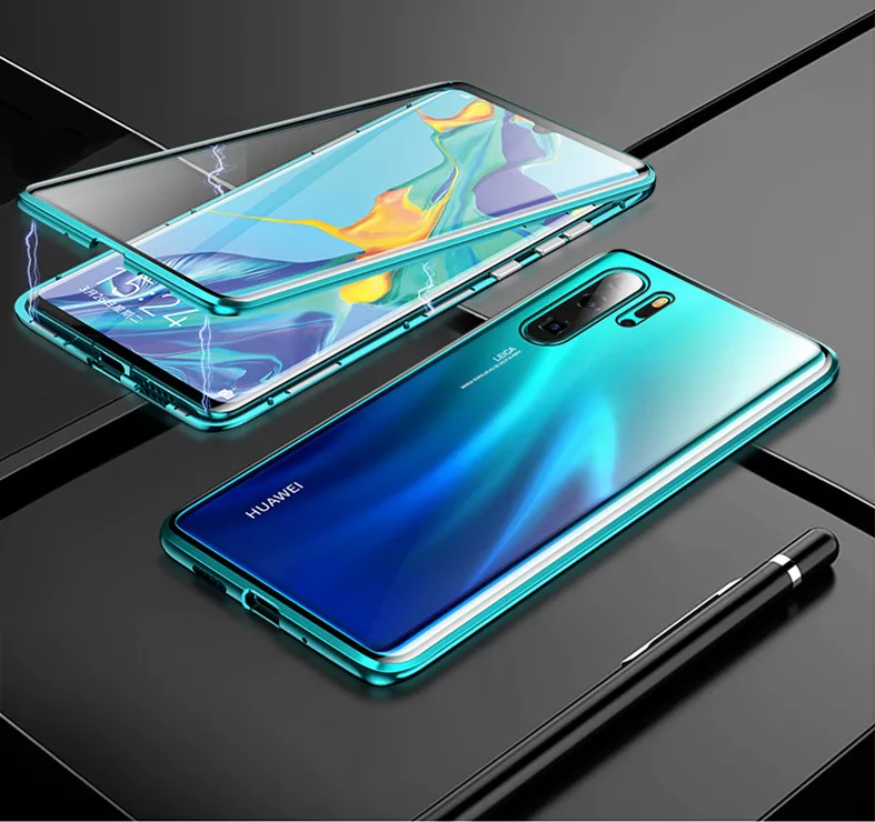 Чехол huawei P30 pro с магнитной адсорбцией металлический корпус для huawei P20 P30 lite P20pro mate20 pro металлическая рамка прозрачная защитная