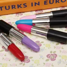 100 шт./лот смешанные цвета Kwaii Creatived нежный 0,5 мм пластиковая губная помада шариковые ручки канцелярский призовой подарок