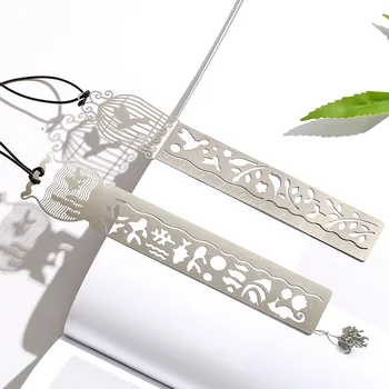 

1pcs Hollow Slim Exquisite Metallic Bookmarks Scale Ruler Creative Multi-function Fine Painting Icon Model Ruler