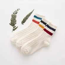 PEONFLY/осенние белые женские носки из чистого хлопка в Японскую школьную полоску, Забавные милые носки чулочно-носочные изделия для женщин, kawaii, 3 пар/лот