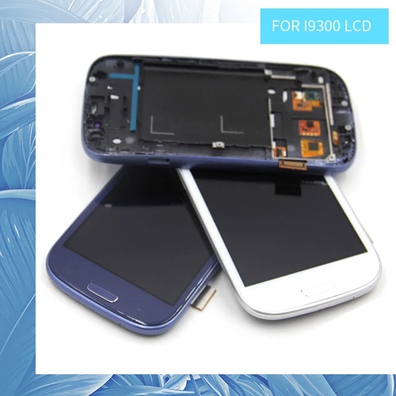 Белый для Samsung Galaxy S3 i9300 ЖК дисплей с сенсорным экраном дигитайзер домашней баной