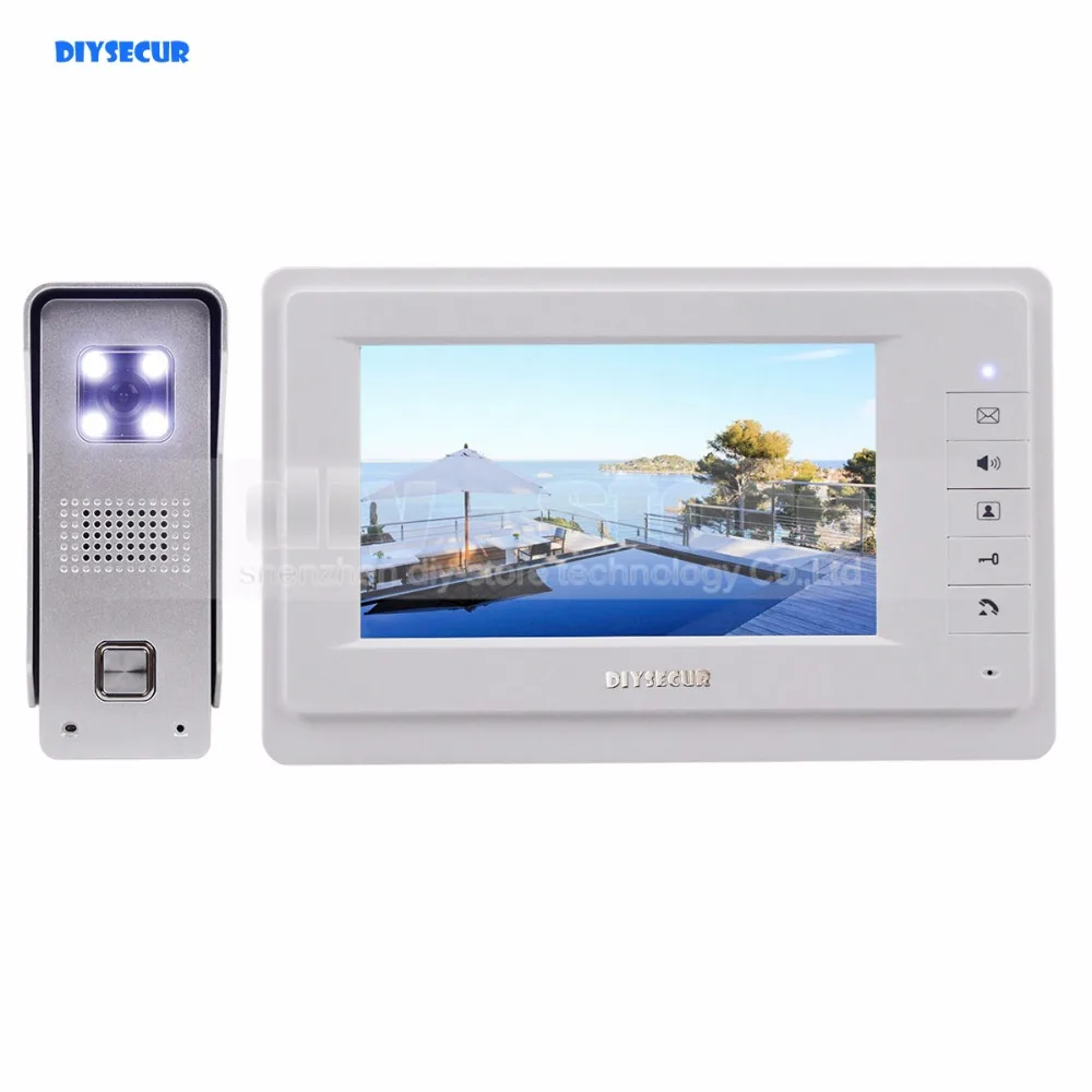 

DIYSECUR 7" Wired Video Doorbell Intercom Home Security 700TVL Camera Fashionable Monitor New