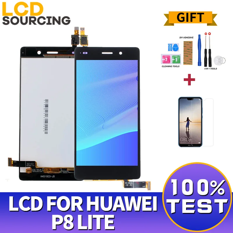 

5"inch LCD Display For Huawei P8 Lite ALE-L04 ALE-L21 Touch Screen Digitizer Assembly Replacement With Frame For Honor P8Lite