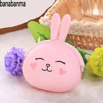 

PinShang Fashion Wallets Cute Cartoon Rabbit Design Coin Purse Zipper Silicone Wallet Small Key Card Bag Purses and Wallets Z40