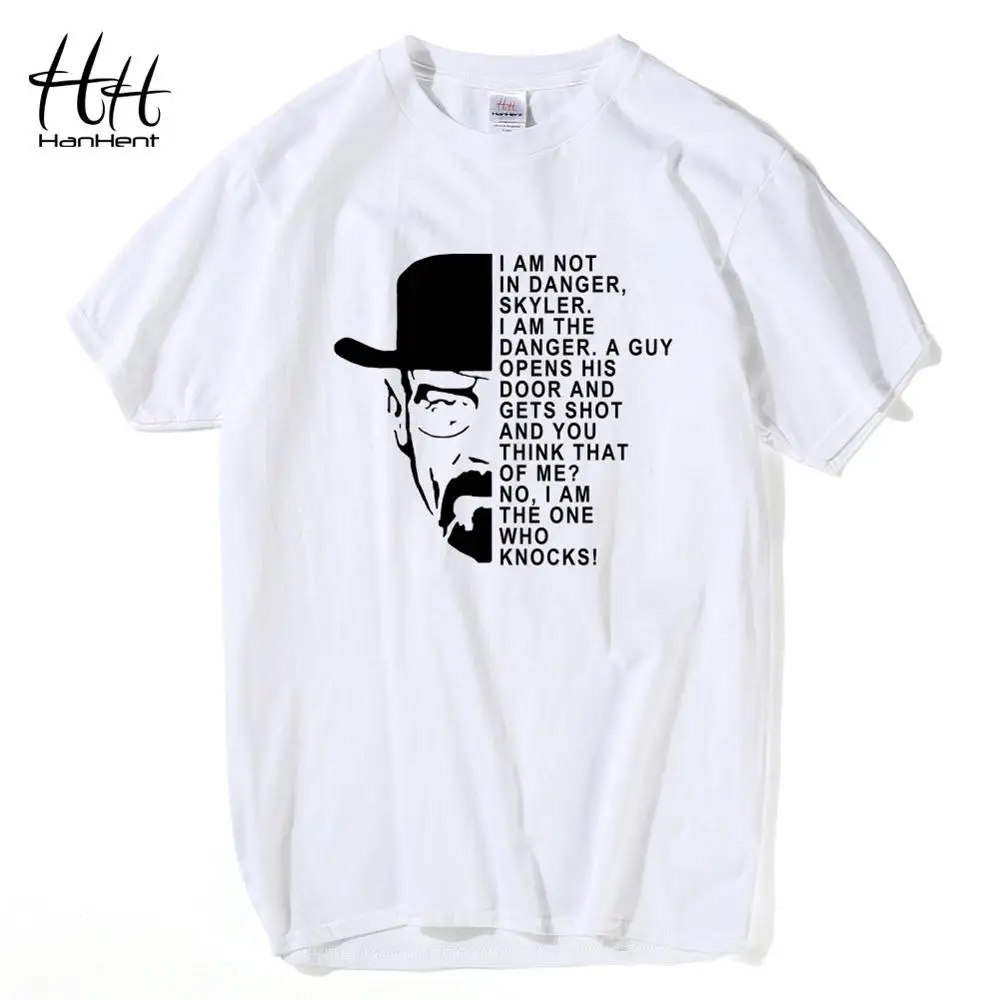 

HanHent Heisenberg Danger Short Sleeve O-neck Cotton Tshirts BREAKING BAD Men's T-shirts Fashion Swag Men T shirts Hip Hip