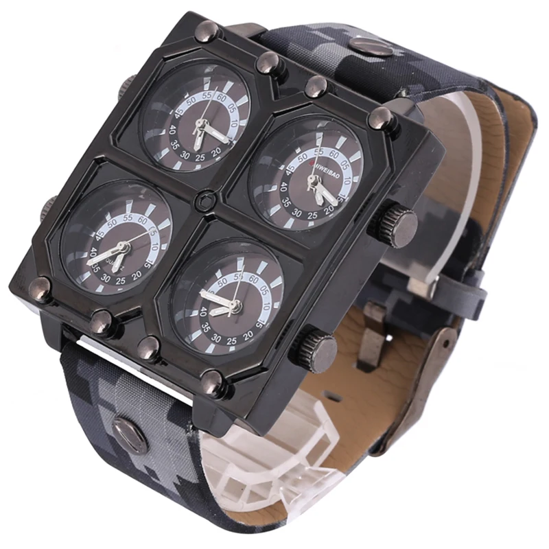 Shiweibao Orologi Al Quarzo Uomini Guardare Marchio Di Lusso Quattro Fusi  orari Militare Orologi Da Polso Camouflage Sport Cinturino Reloj Hombre  New|hombre|hombre reloj - AliExpress