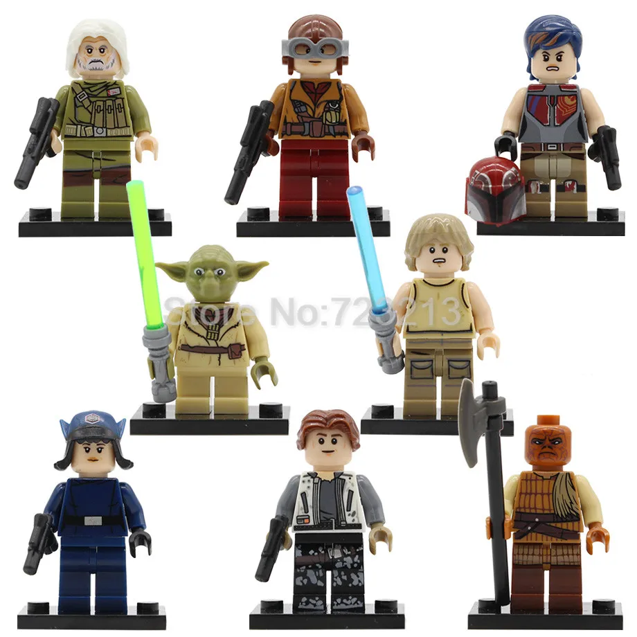 

Single Sale Yoda Rose Tico Figure Weequay Sabine Wren Luke Rebel Pilot The Last Jedi Set Building Blocks Brick Toys
