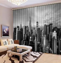 3D Print Diablo City Landscape Pattern Window Blackout Curtains Water Proof 3D Curtains for Living Room Customizable Size CL-014