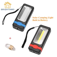 BRIGHTINWD 2LED Открытый походный светильник на солнечной энергии ed Магнитный рабочий светильник портативный мощный телефон usb зарядка фонарь для кемпинга