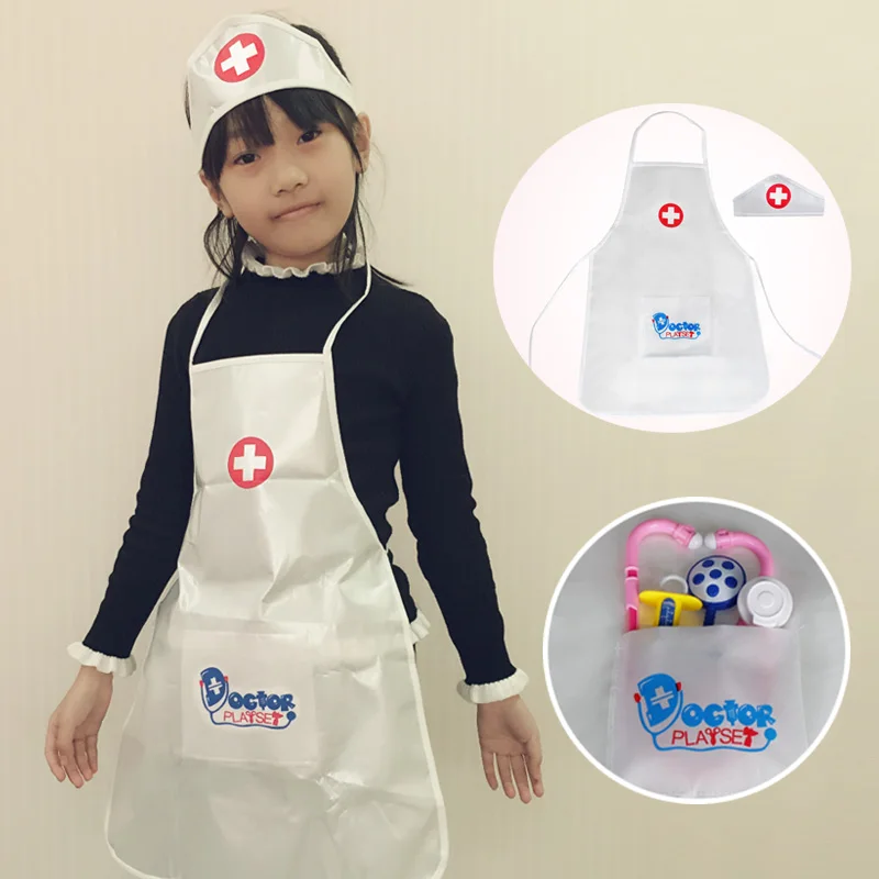 2017-neue-Ankunft-Arzt-und-Krankenschwester-Kost-me-Anzug-Kinder-Sch-rze-Pretend-Play-Rolle-Spielen