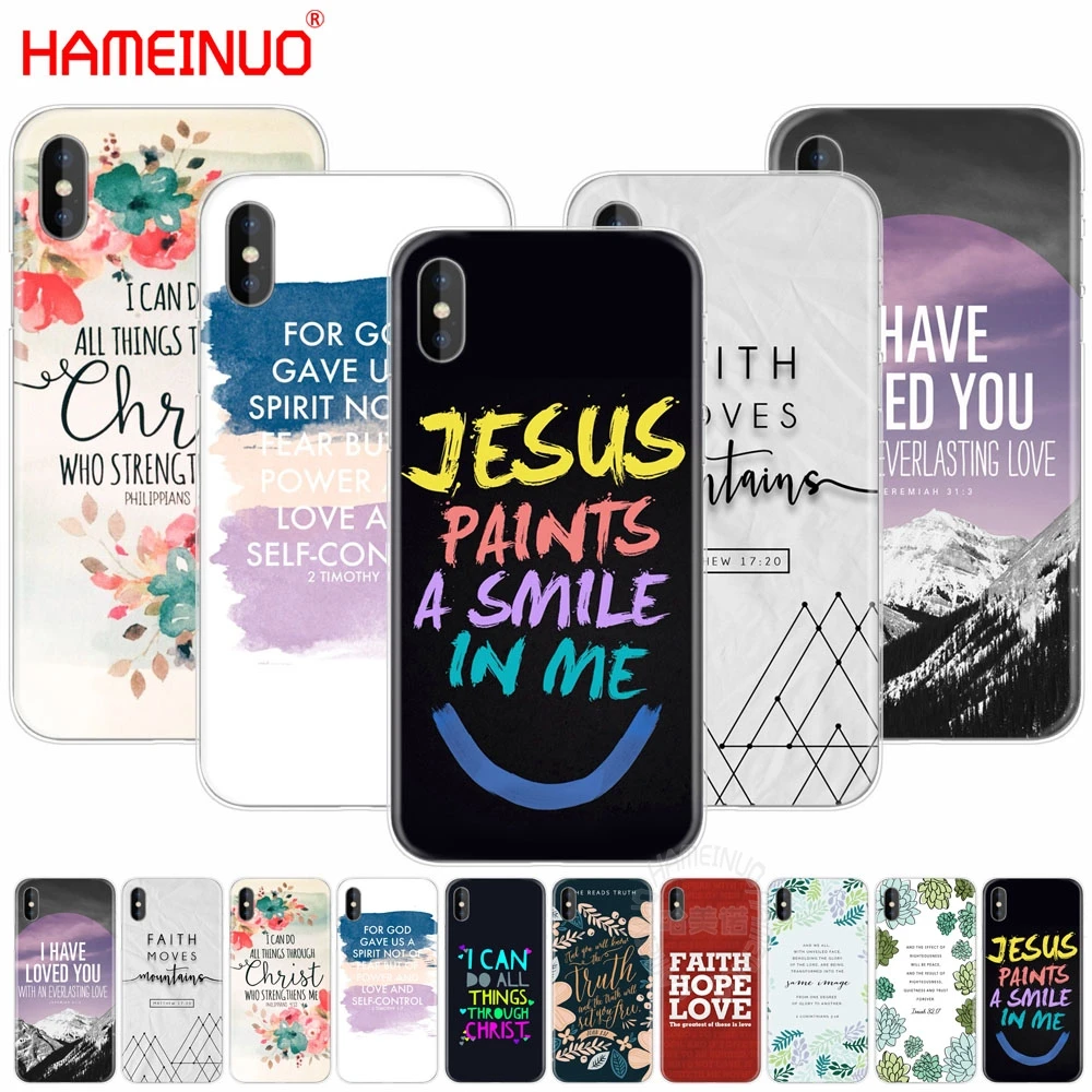 

christian inspiration bible quotes verse jesus cell phone Cover case for iphone X 8 7 6 4 4s 5 5s SE 5c 6s plus