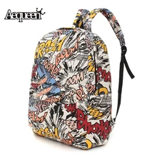 Hippie Toile Sacs À Dos Sac D’école Des Élèves Sac À Dos Graffiti de Bande Dessinée Impression Sac À Dos Voyage Pack Ordinateur Portable Graffiti Bolsa Mochila