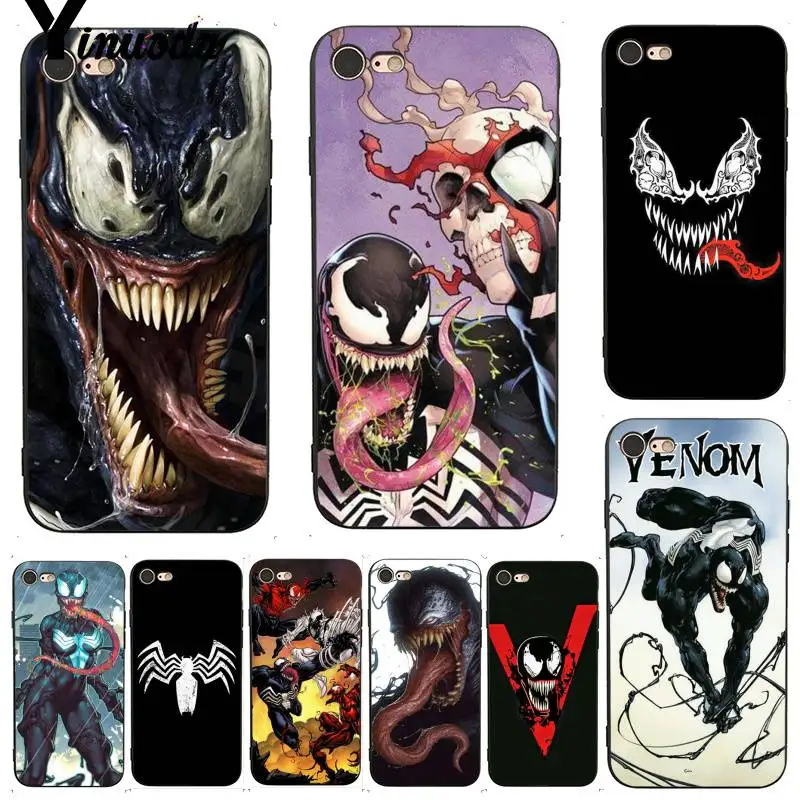 

Yinuoda For iPhone 7 6 X Case Venom Marvel Pretty Coque Shell Phone Case for iPhone 7 X 6 6S 8 Plus X 5 5S SE XS XR