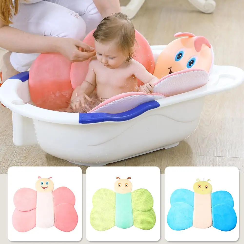 buy Baby Shower Bath Seat SupporPortable Cushion Babies Infant Baby Bath Pad Non Slip Bathtub Mat NewBorn Safety Security Bed
