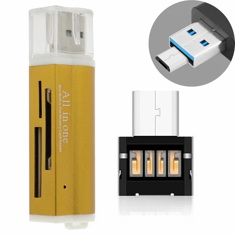 

All in 1 USB 2.0 Multi Memory Micro SD TF CardReader MicroUSB OTG Adapter Connector for Cell Phones Android Tablets Cable